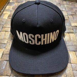 MOSCHINO Baseball Hat Cap Black White One Size Embroidered Brand New